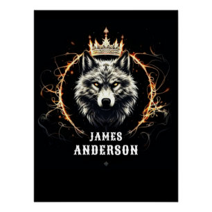 Pôster O Lobo Alfa. Adicionar texto ou nome no Poster