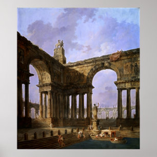 Poster O lugar de aterrissagem de Hubert Robert
