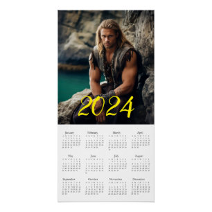 Pôster O Macho Mais Brutal 2024. Calendário