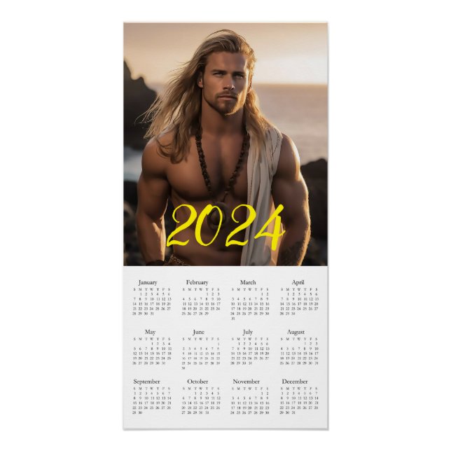 Pôster O Macho Mais Brutal 2024. Calendário (Frente)