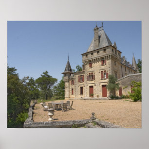 Poster O magnífico Chateau de Pressac e jardim