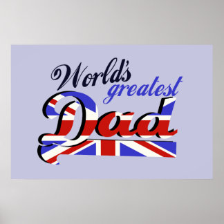 Poster O maior Pai do mundo com a bandeira inglesa