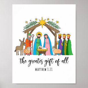 Poster O Maior Presente Para Todo o Natal Natividade Jesu