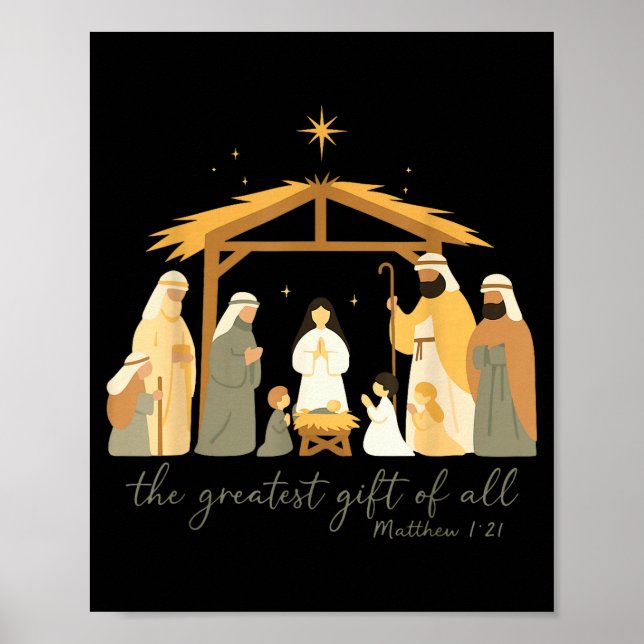 Poster O Maior Presente Para Todo o Natal Natividade Jesu (Frente)