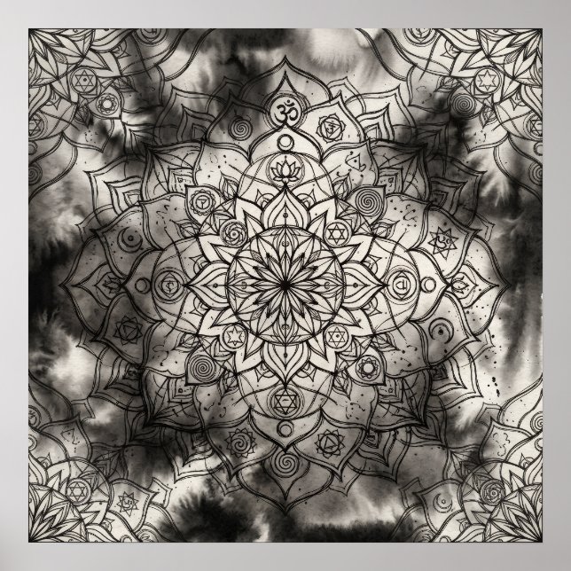 Poster O Mandala da Sombra da Arte de Parede da Quietude  (Frente)