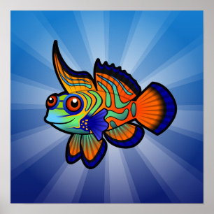 Pôster O mandarino dos desenhos animados/peixes de