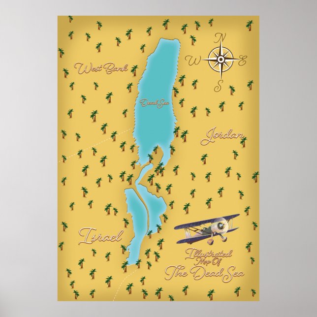 Poster O mapa antigo do Mar Morto (Frente)