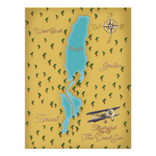 Pôster O mapa antigo do Mar Morto