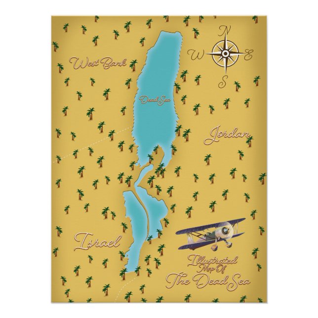Pôster O mapa antigo do Mar Morto (Frente)