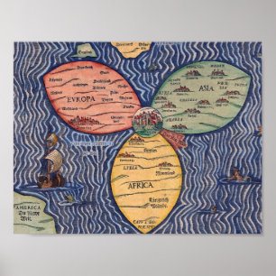 POSTER O MAPA DA FOLHA DO TREVO DA ESTAMENHA DE JERUSALEM