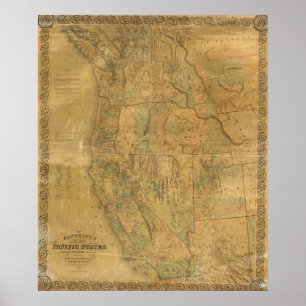 Pôster O mapa de Bancroft dos estados pacíficos