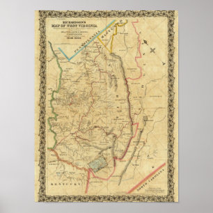 Pôster O mapa de Richardson de West Virginia