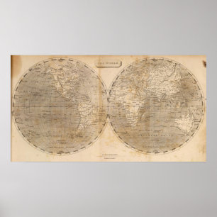 Pôster O mapa do mundo por Arrowsmith