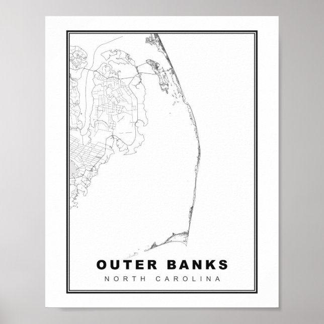 Poster O Mapa dos Outer Banks (Frente)