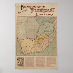 Pôster O mapa holandês de Bensdorp de África do Sul cer