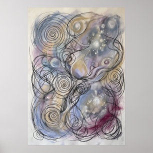 Poster O Mapa Lavanda da Arte de Parede da Alma