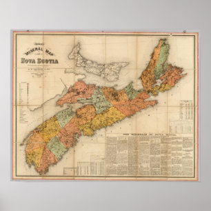 Poster O mapa mineral da igreja de Nova Escócia