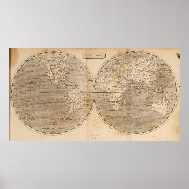 Pôster O mapa mundial de Arrowsmith (Frente)