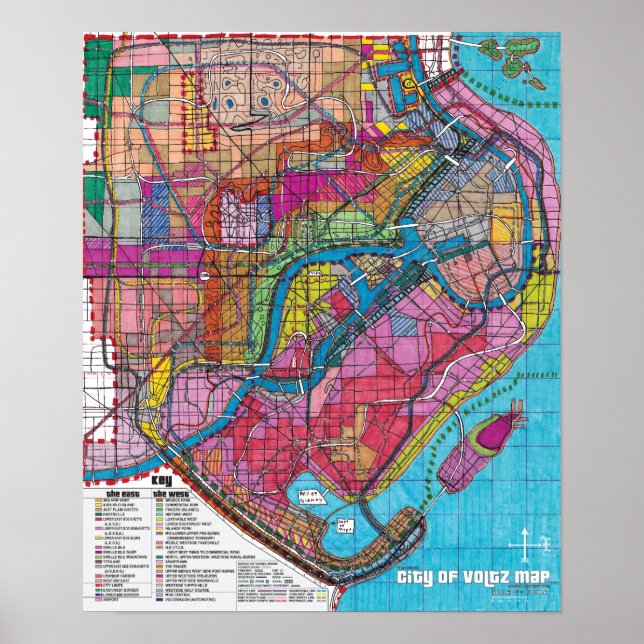 Poster O mapa oficial da cidade de Voltz (Frente)