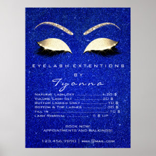 Poster O maquilhador Dourado do marinho azul chicoteia a
