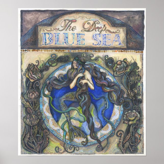 poster "O Mar Azul Profundo" - 40 cm x 46,2 cm (Frente)