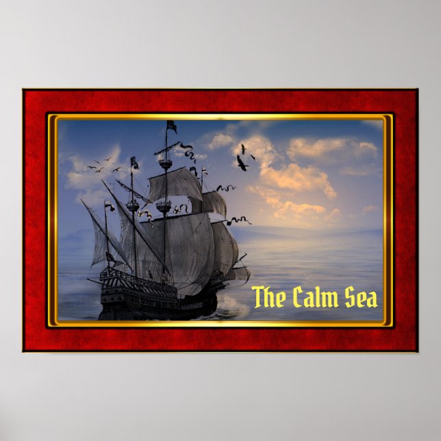 Poster O Mar Calmo - Galeão a navegar (Frente)