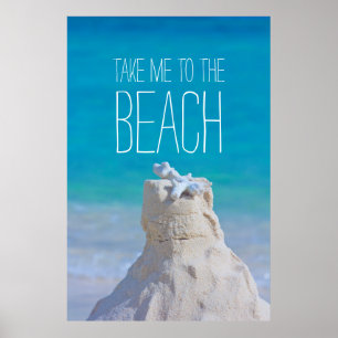 Pôster O mar coral de turquesa do Sandcastle toma-me à