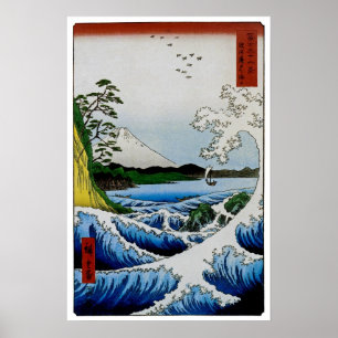 Pôster O mar em Satta na província de Suruga
