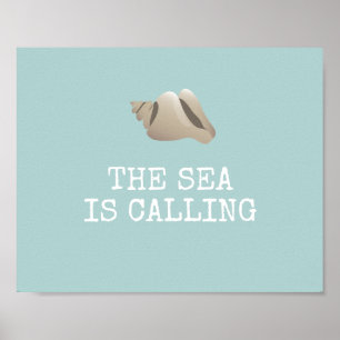 Poster O mar está chamando o Seashell de   personaliza a