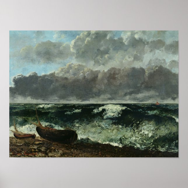 Poster O Mar Stormy ou, A Onda, 1870 (Frente)