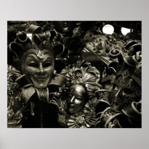 Poster O mascarada escuro gótico mascara o preto