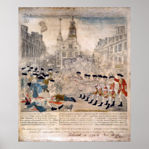 Poster O Massacre de Boston, Paul Revere King Street