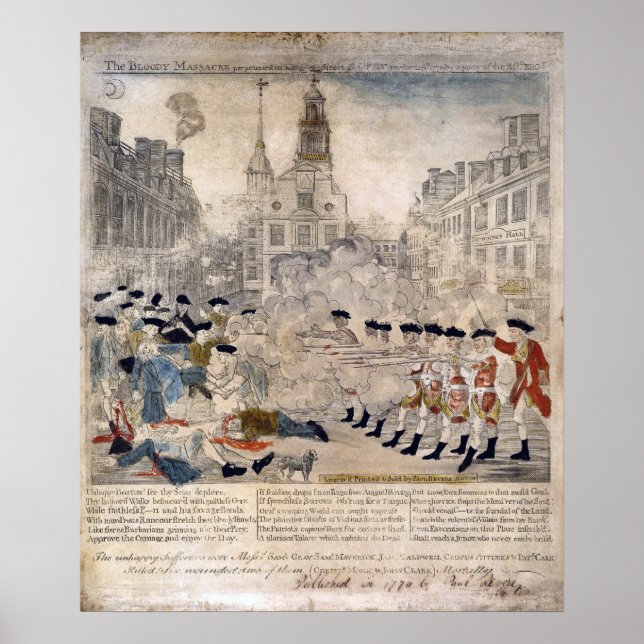 Poster O Massacre de Boston, Paul Revere King Street (Frente)