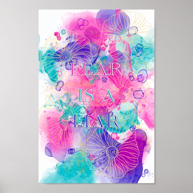 Poster O medo é um mentiroso - motivacional (Frente)