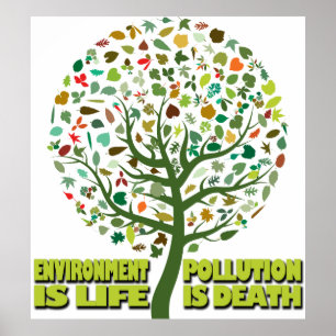 Poster O Meio Ambiente é Vida Poluição é Morte