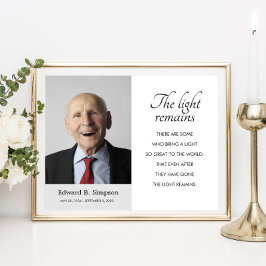 Poster O Memorial Poema Funeral A Luz Permanece Com Foto