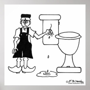 Pôster O menino holandês pequeno para um escape em um