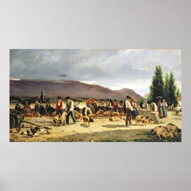 Poster O Mercado de Porcos, 1875 (Frente)