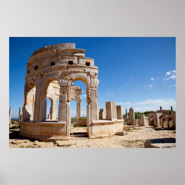 Pôster O Mercado, Leptis Magna, Distrito de Al Khums (Frente)