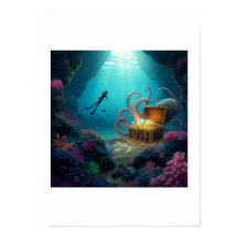 O mergulhador descobre um tesouro marítimo