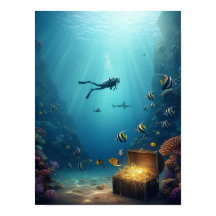 O mergulhador encontra um tesouro