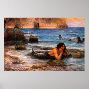 Poster O Merman por John William Waterhouse