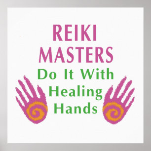Pôster O mestrado de Reiki fá-lo com mãos curas