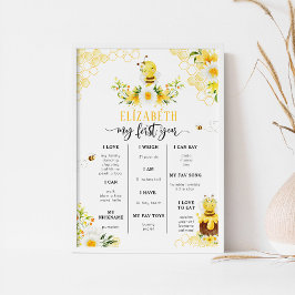 Poster O meu primeiro ano de abelha infográfica do Bumble