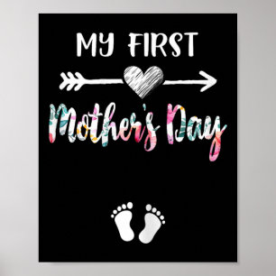 Poster O Meu Primeiro Dia de as mães De Gravidez Anunciou