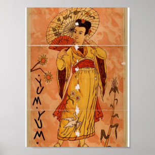 Poster O MIKADO, "yum yum" teatro retro