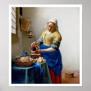 Poster O Milkmaid daqui até janeiro Vermeer - arte do