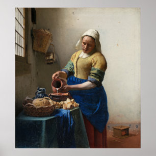Pôster O Milkmaid por Johannes Vermeer