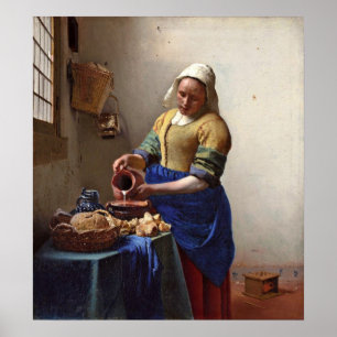 Pôster O milkmaid. por Johannes Vermeer