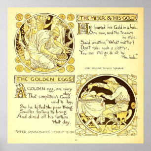 Poster O Miser e seu Dourado Walter Crane